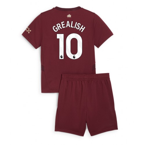 Fotbalové Dres Manchester City Jack Grealish #10 Dětské Alternativní 2024-25 Krátký Rukáv (+ trenýrky)